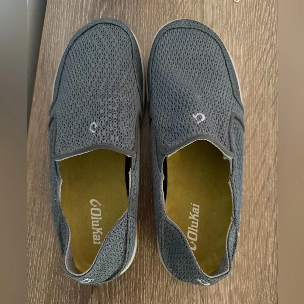 OluKai Nohea Mesh Men’s Slip On Shoes Size 8 Arch Support Hawaiian Comfort